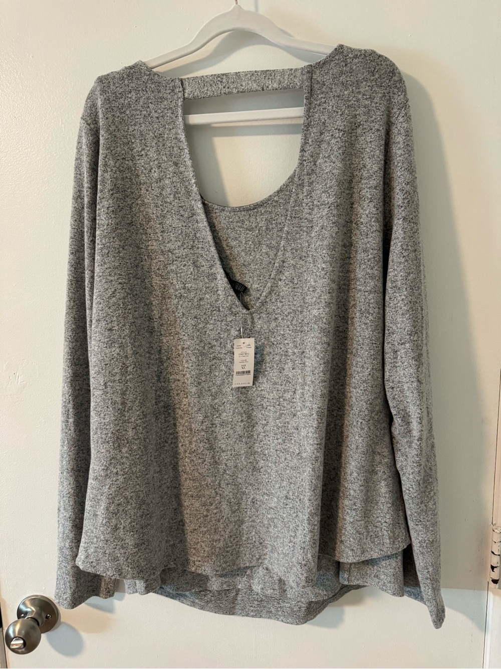 White House Black Market 2-in-1 New Cozy Gray Sweater with back detailing & tank